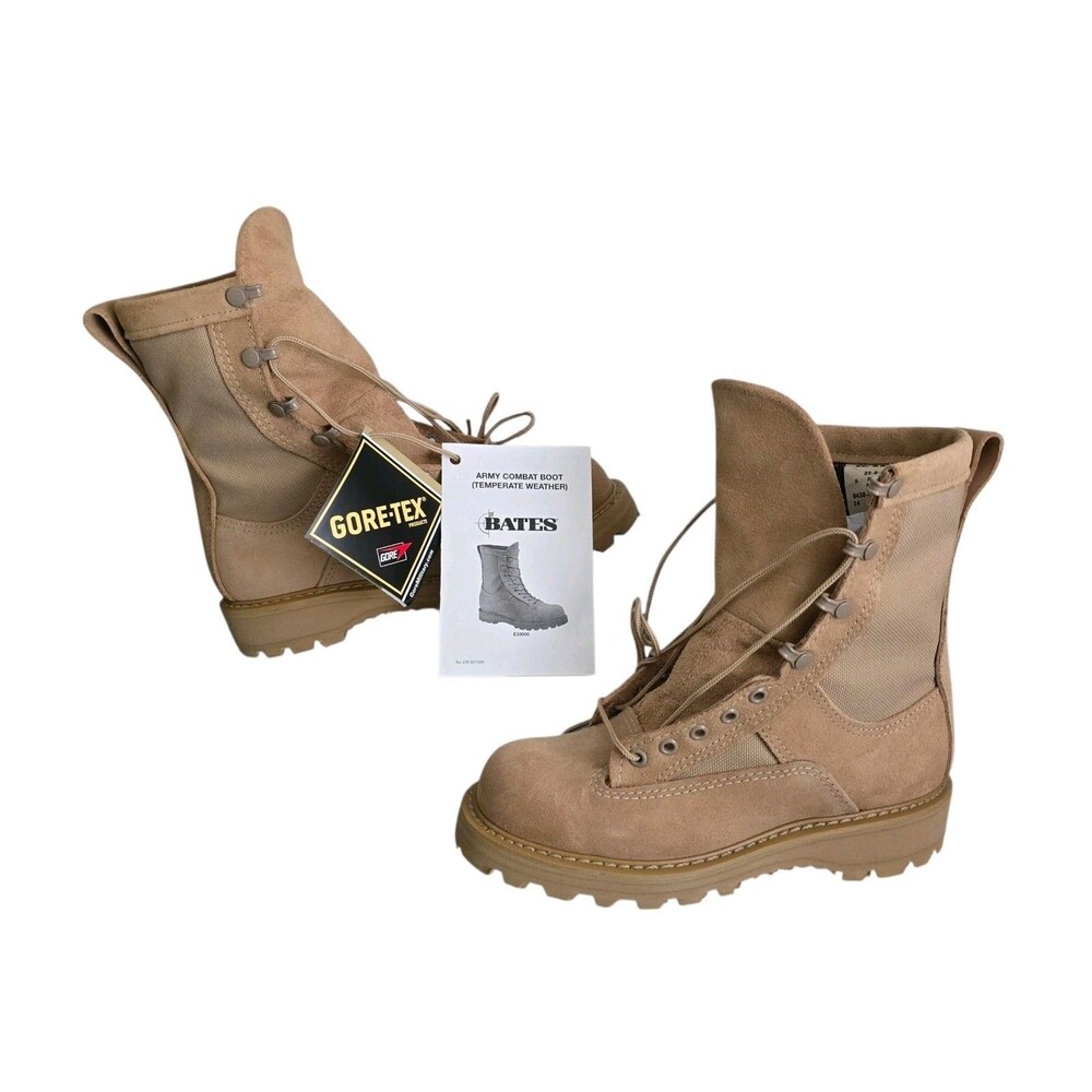 Bates Combat Boots Gortex Mens Size 5R Womens Size 6.5 Vibram Soles Tan E33500B